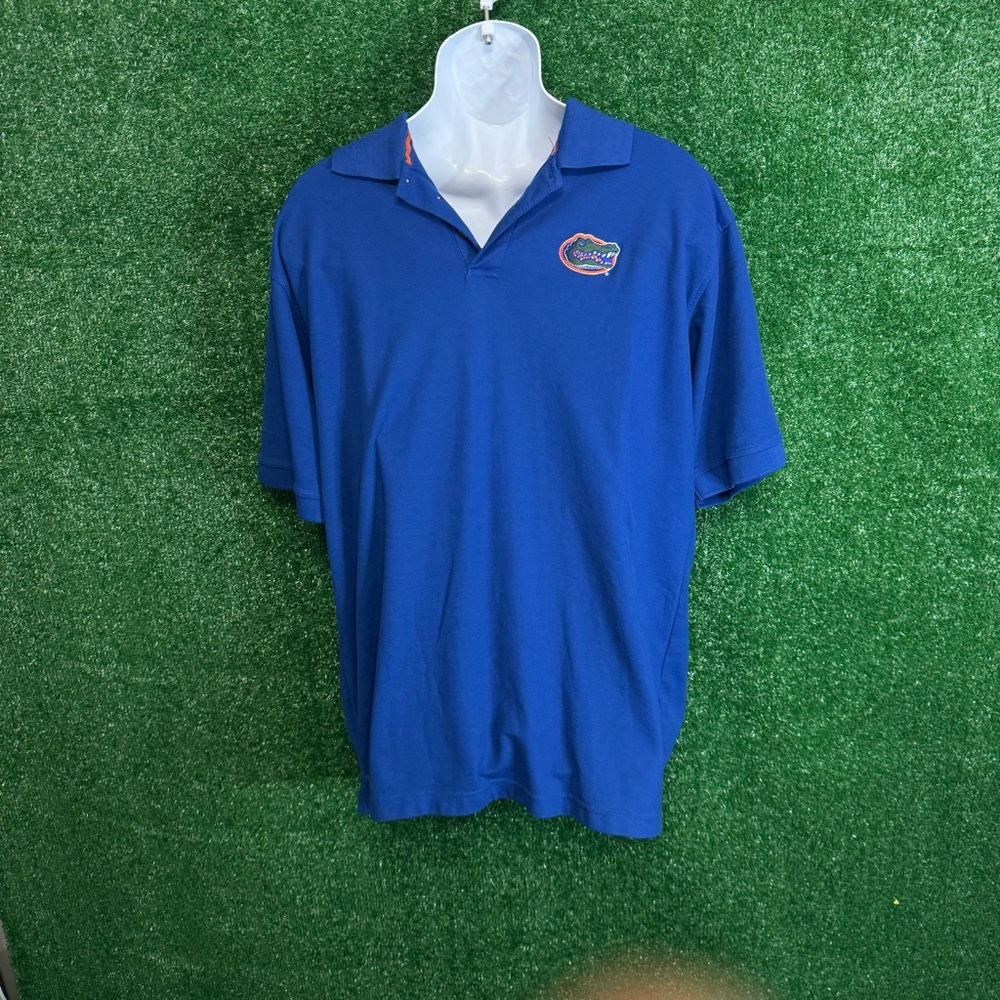 Pressbox Blue Polo Shirt with Florida Gators Logo